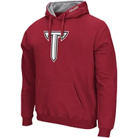 Men's Colosseum Cardinal Troy University Trojans Isle Pullover Hoodie