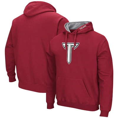 Men's Colosseum Cardinal Troy University Trojans Isle Pullover Hoodie