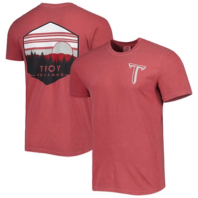 T-shirt pour homme Crimson Troy University Trojans Landscape Shield