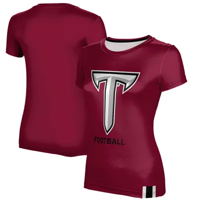 Troy University Trojans Women's Football T-Shirt - Cardinal