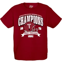 T-shirt bleu pour jeunes 84 Cardinal Troy University Trojans 2023 Sun Belt Football Conference Champions