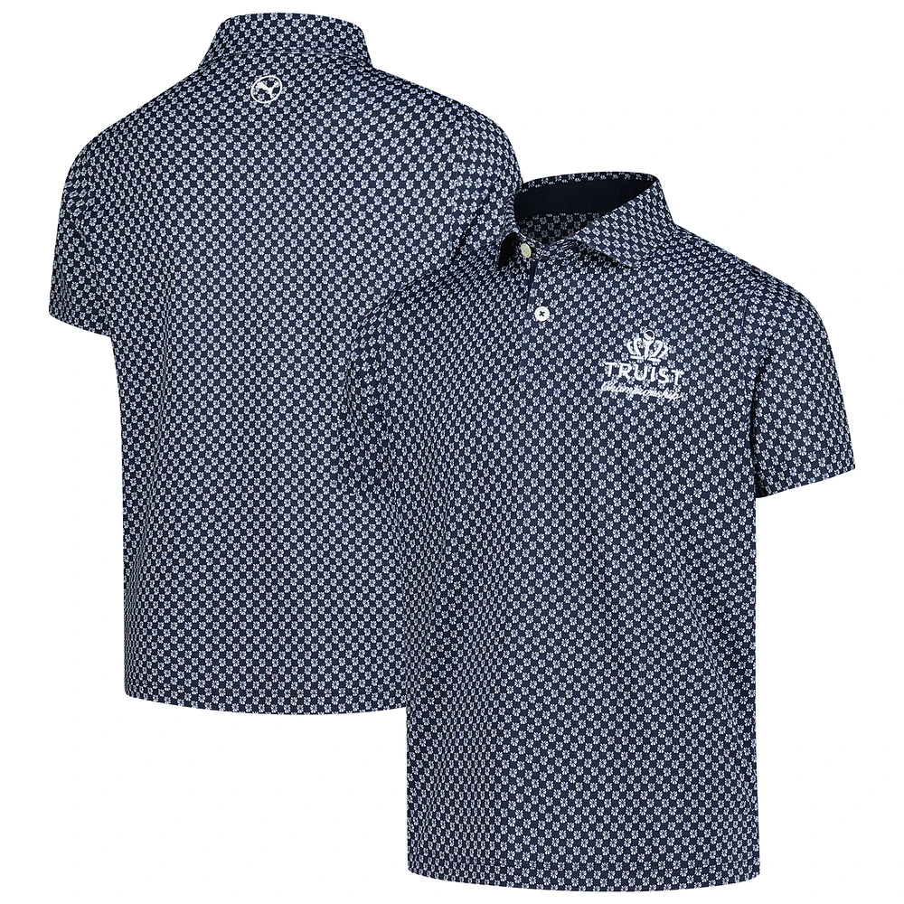 Boy's Youth Puma  Navy Truist Championship Micro Floral MATTR Polo