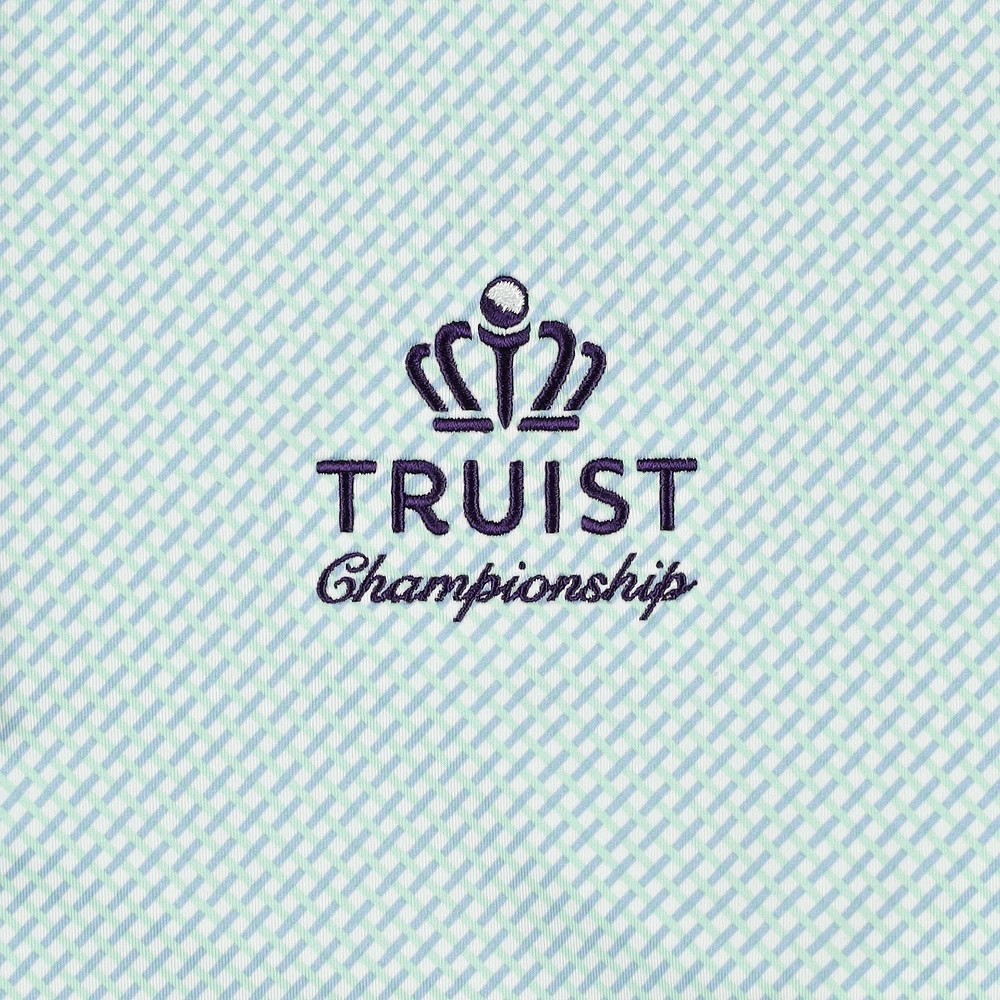 Men's FootJoy  Light Blue Truist Championship ProDry Lattice Print Lisle Polo