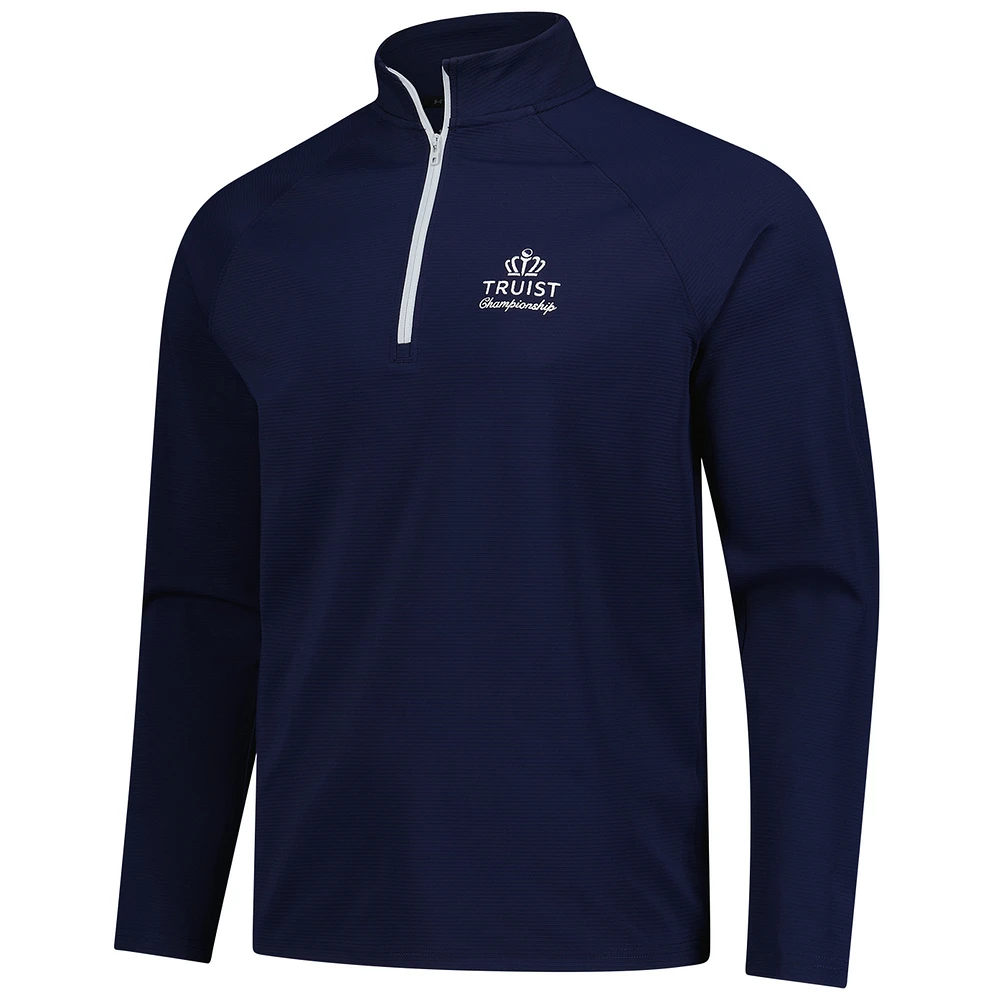 Men's Under Armour  Navy Truist Championship Fusion Ottoman Raglan Quarter-Zip Pullover
