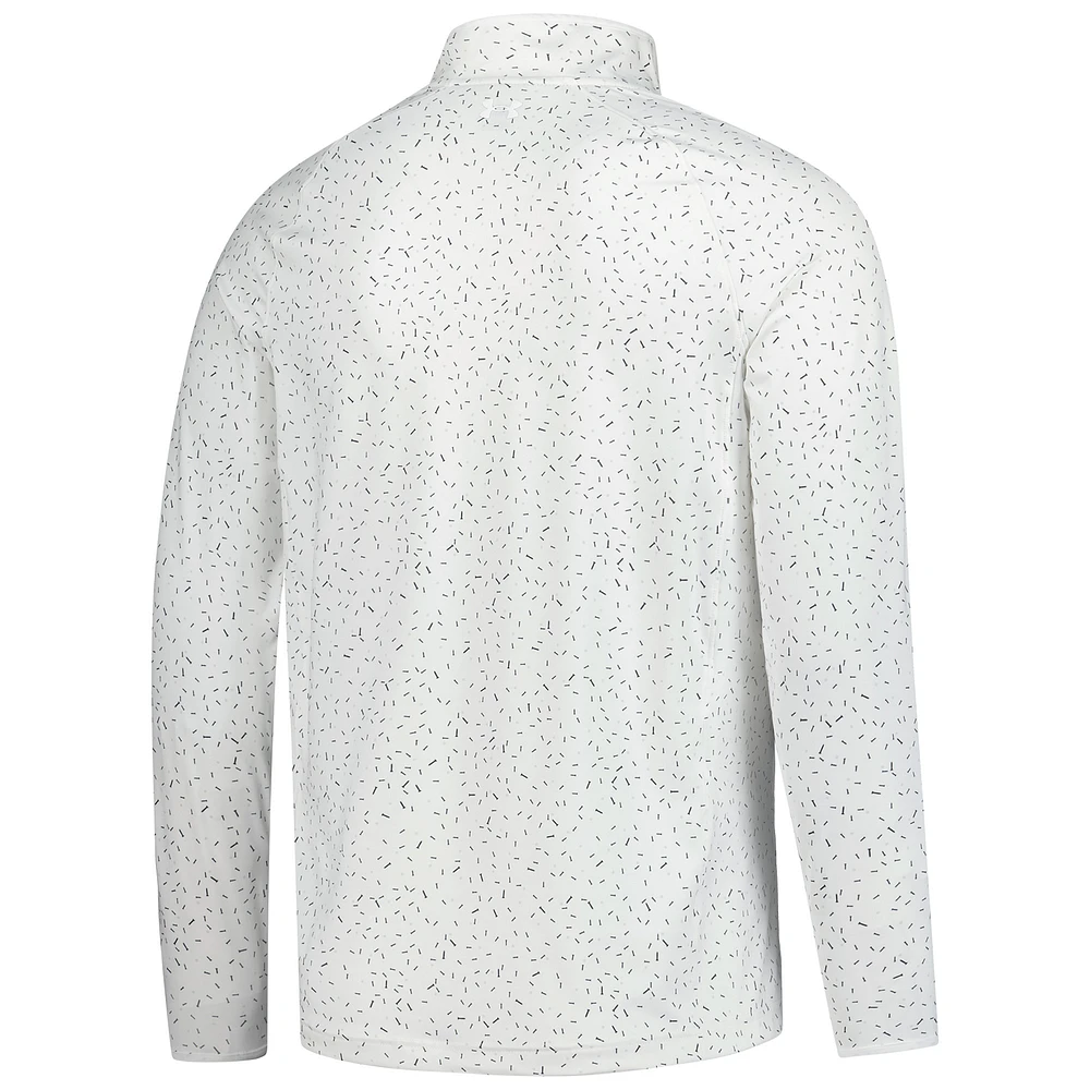 Men's Under Armour  White Truist Championship T2 Green Hit or Miss Raglan Quarter-Zip Pullover
