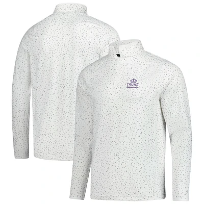 Men's Under Armour  White Truist Championship T2 Green Hit or Miss Raglan Quarter-Zip Pullover