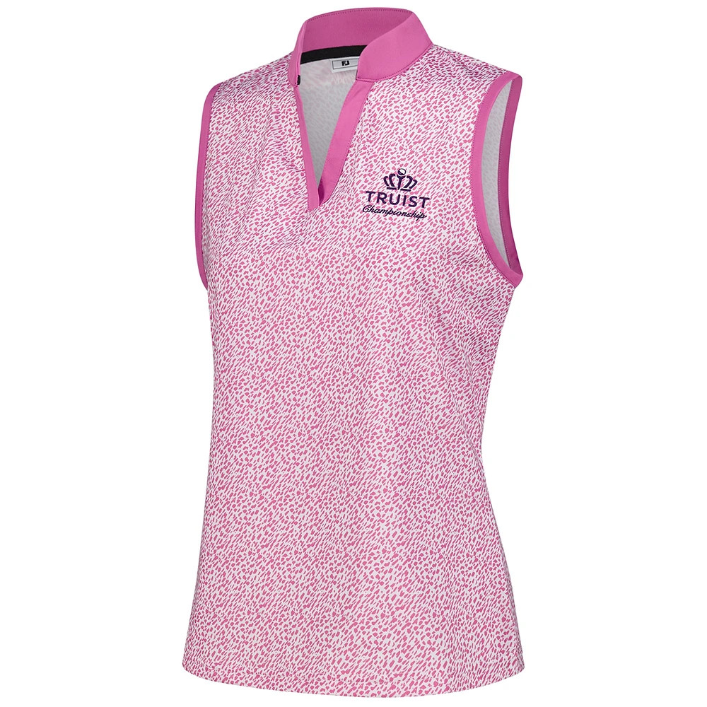 Women's FootJoy  Pink Truist Championship ProDry Printed Sleeveless Polo