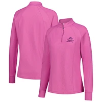 Women's FootJoy  Pink Truist Championship Raglan Embossed Quarter-Zip Pullover