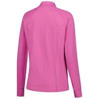 Women's FootJoy  Pink Truist Championship Raglan Embossed Quarter-Zip Pullover