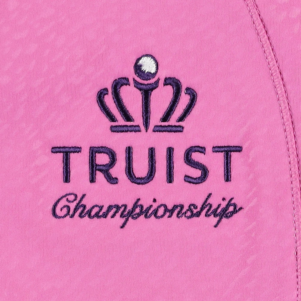 Women's FootJoy  Pink Truist Championship Raglan Embossed Quarter-Zip Pullover