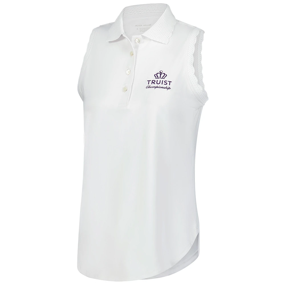 Women's Peter Millar  White Truist Championship Opal Sleeveless Jersey Polo