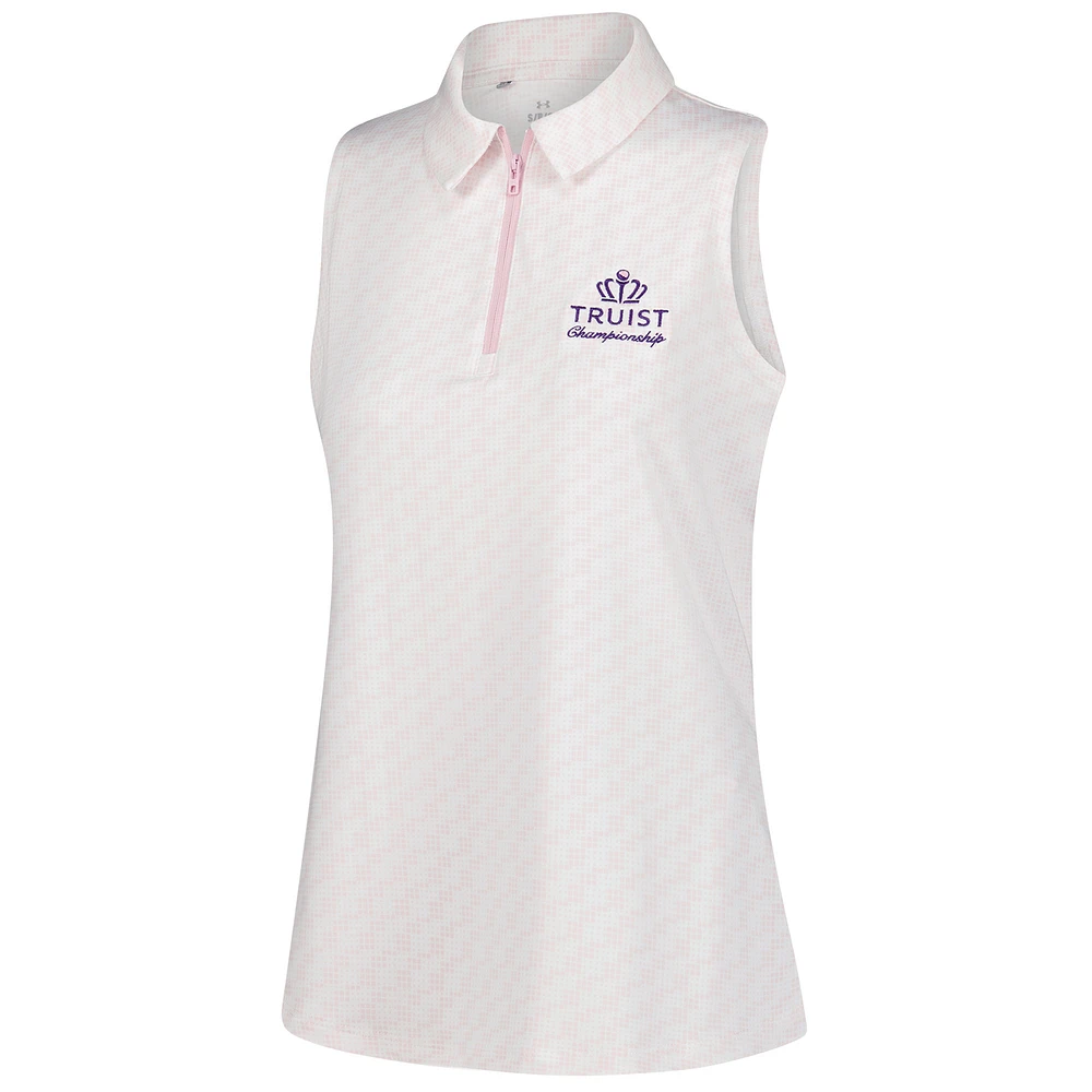 Women's Under Armour  Pink Truist Championship Drive Clubhouse Grid Sleeveless Polo