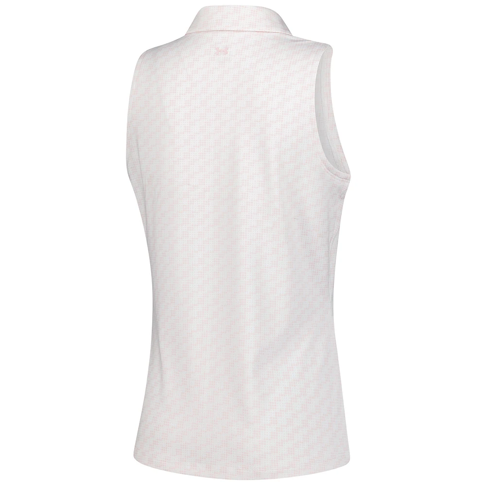 Women's Under Armour  Pink Truist Championship Drive Clubhouse Grid Sleeveless Polo