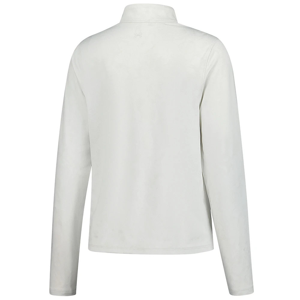 Women's Under Armour  White Truist Championship Rose Jacquard UA Tech Quarter-Zip Pullover