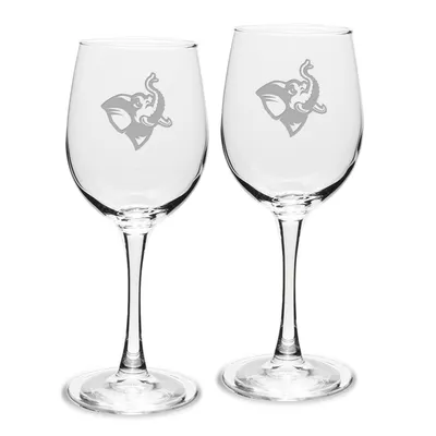 Tufts University Jumbos 12oz. 2-Piece Traditional White Wine Glass Set