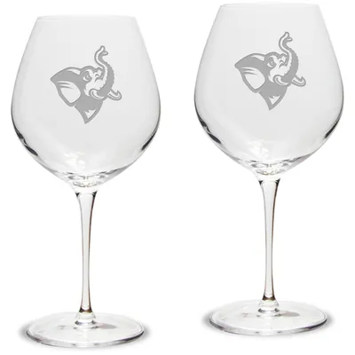 Tufts University Jumbos 22 oz. 2-Piece Luigi Bormioli Titanium Robusto Wine Glass Set