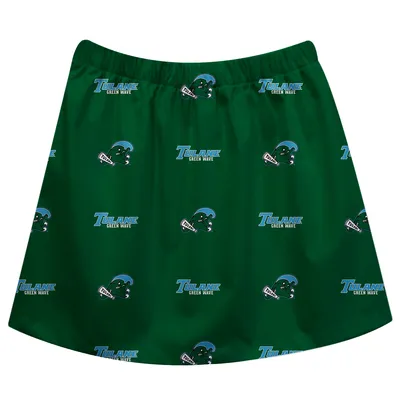 Tulane Green Wave Girls Youth All Over Print Skirt