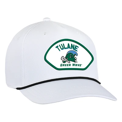 Men's Ahead  White Tulane Green Wave Alto Rope Adjustable Hat