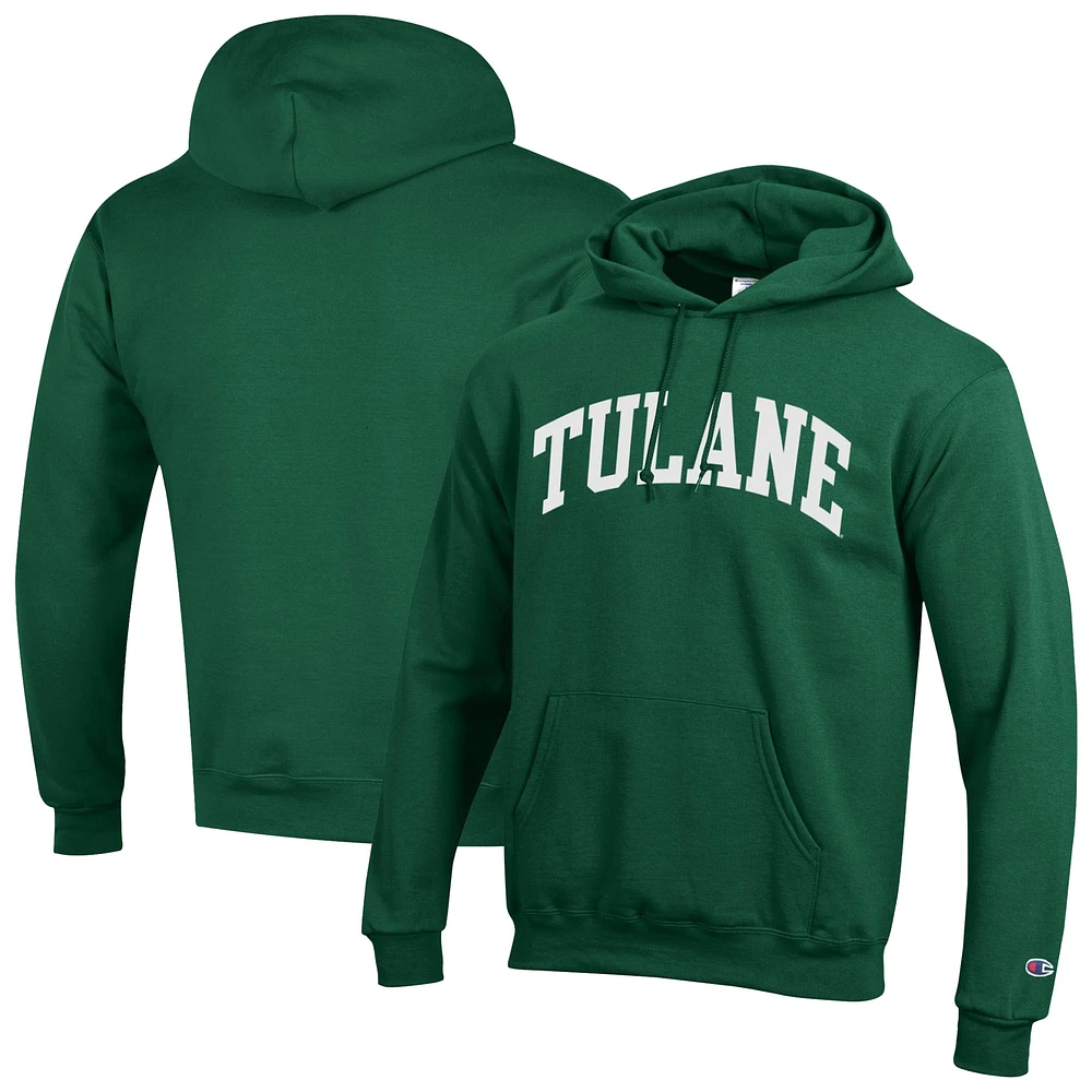 Sweat à capuche en polaire Champion Green Tulane Wave Basic Arch pour homme