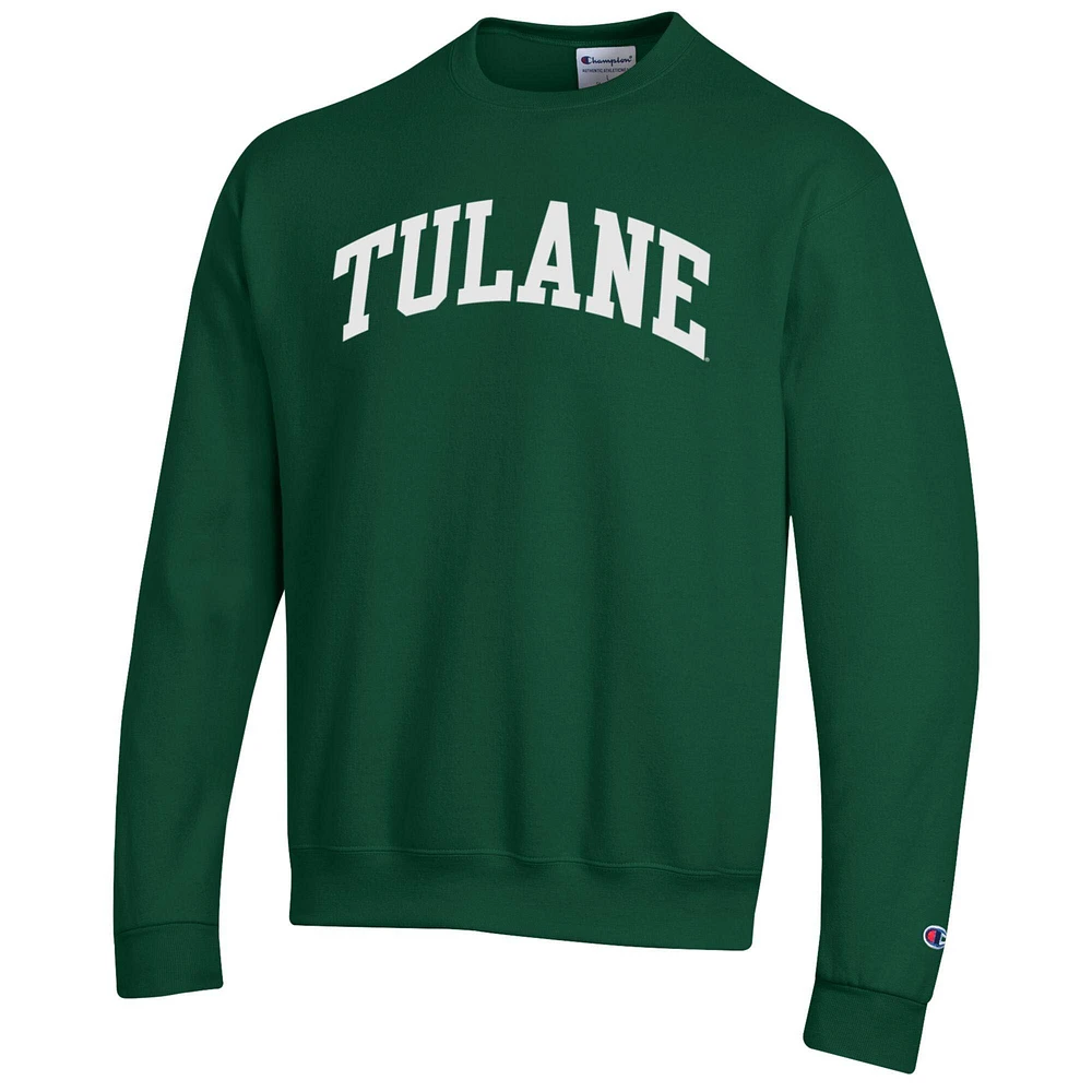 Sweat-shirt en polaire Champion Green Tulane Wave Basic Arch pour homme