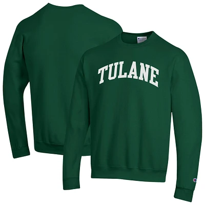 Sweat-shirt en polaire Champion Green Tulane Wave Basic Arch pour homme