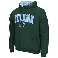 Men's Colosseum Green Tulane Wave Arch and Logo Pullover Hoodie