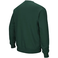 Men's Colosseum Green Tulane Wave Arch & Logo Tackle Twill Pullover Sweatshirt