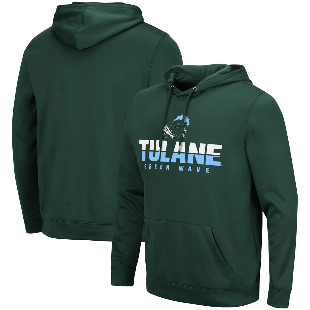 Men's Colosseum Green Tulane Wave Lantern Pullover Hoodie