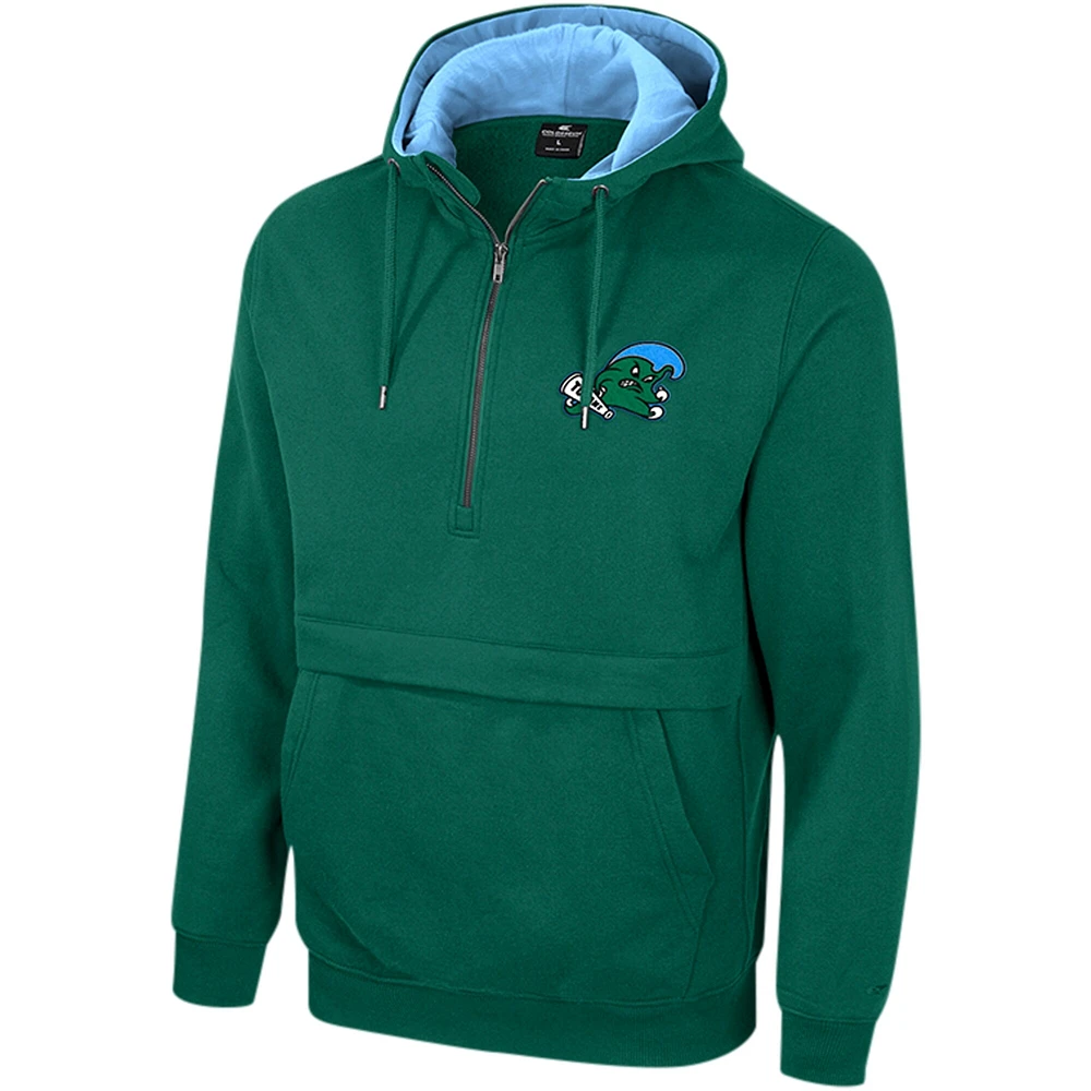 Sweat à capuche demi-zip Colosseum Green Tulane Wave Team pour hommes