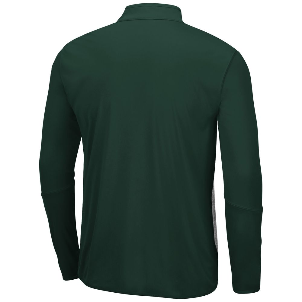 Men's Colosseum Heather Gray/Green Tulane Green Wave Prospect Quarter-Zip Jacket