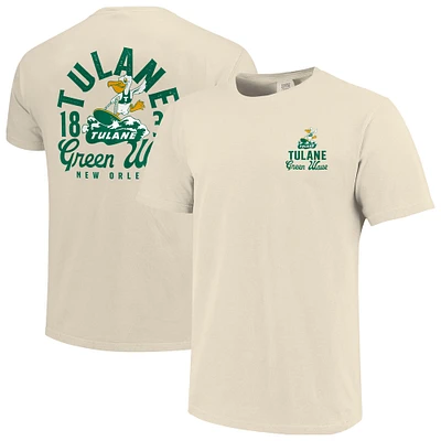 Men's Cream Tulane Green Wave Comfort Colors Mascot Overlay T-Shirt