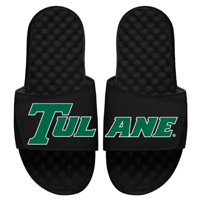 Tulane Green Wave ISlide Split Slide Sandals - Black
