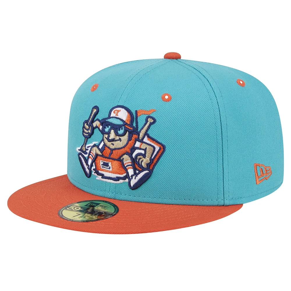 Men's New Era Turquoise Tulsa Drillers Theme Night Raft 59FIFTY Fitted Hat