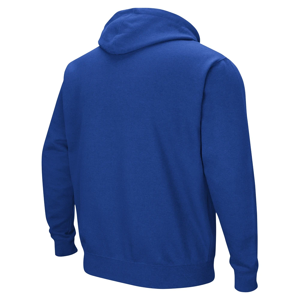 Men's Colosseum  Royal Tulsa Golden Hurricane Arch & Logo Pullover Hoodie