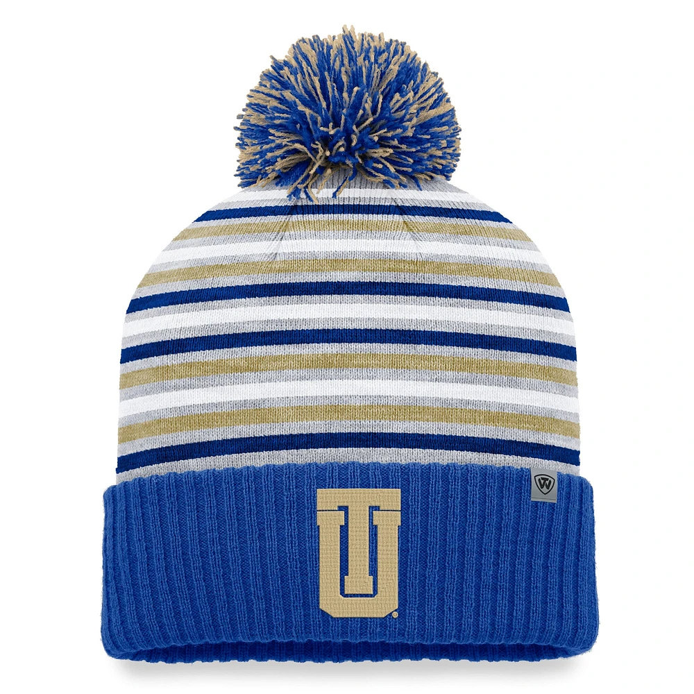 Men's Top of the World Royal Tulsa Golden Hurricane Dash Cuffed Knit Hat with Pom