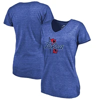 Women's Fanatics Royal Tulsa Golden Hurricane Classic Primary Tri-Blend V-Neck T-Shirt