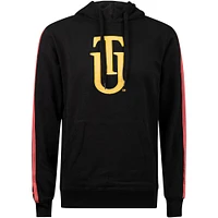 Men's Black Tuskegee Golden Tigers Striped Oversized Print Pullover Hoodie