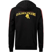 Men's Black Tuskegee Golden Tigers Striped Oversized Print Pullover Hoodie