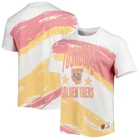 Men's Mitchell & Ness White Tuskegee Golden Tigers Paintbrush Sublimated T-Shirt