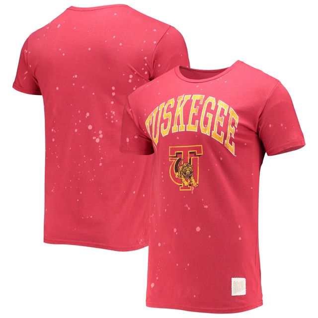 T-shirt Homme Original Rétro Marques Crimson Tuskegee Golden Tigers Bleach Splatter