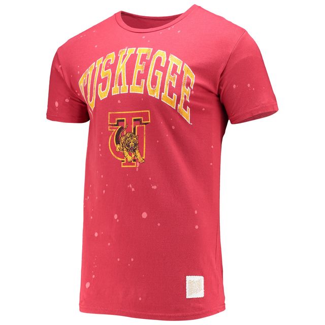 T-shirt Homme Original Rétro Marques Crimson Tuskegee Golden Tigers Bleach Splatter