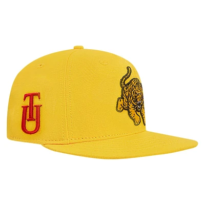 Men's Pro Standard Gold Tuskegee Golden Tigers Mascot Logo Snapback Hat