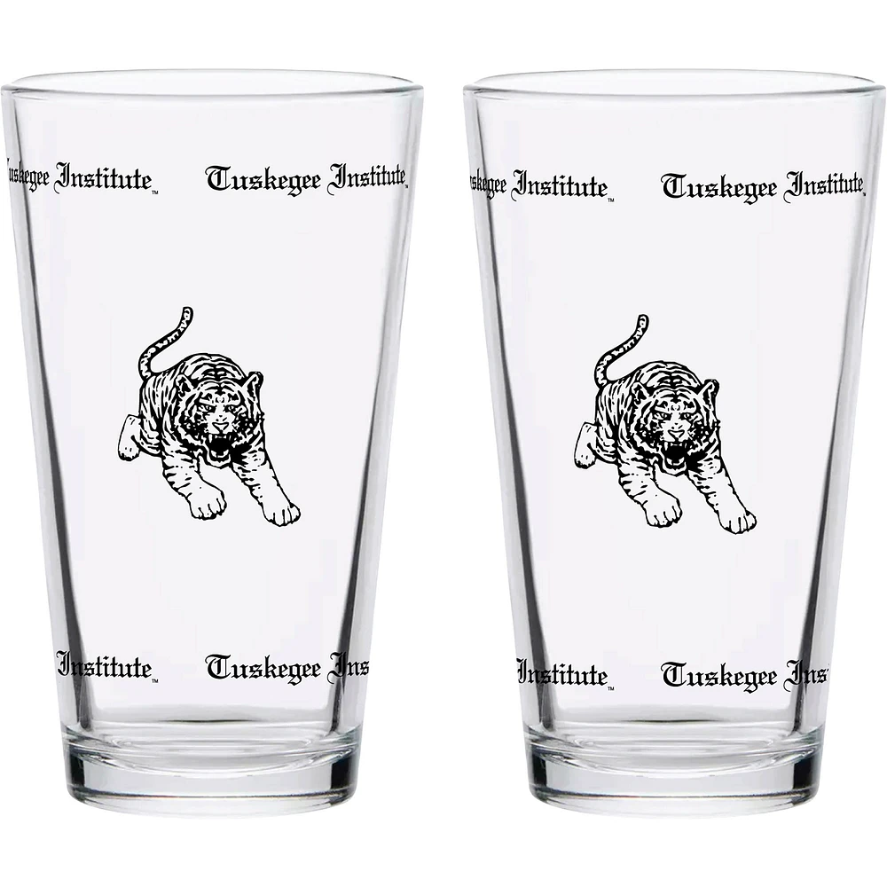 Tuskegee Golden Tigers Two-Pack Knockout 16oz. Pint Glass Set