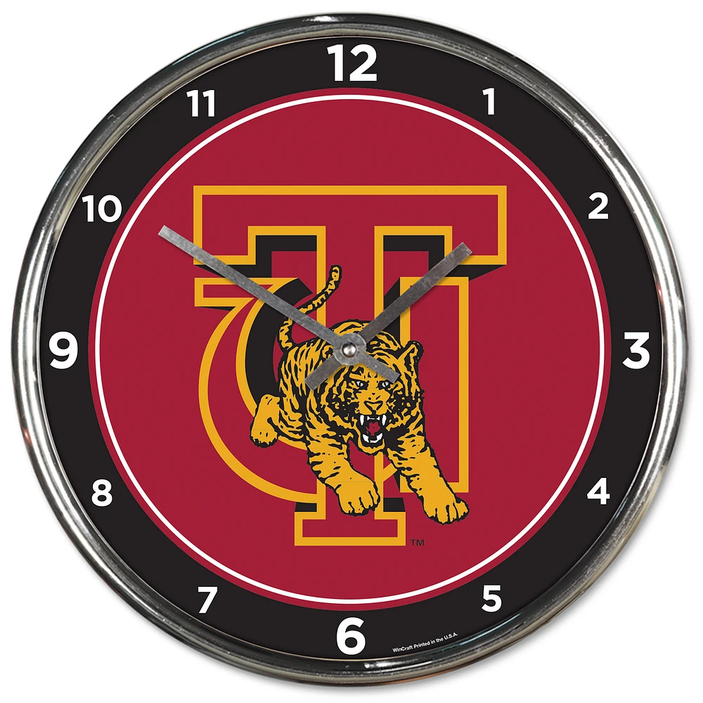 Horloge murale chromée WinCraft Tuskegee Golden Tigers Team