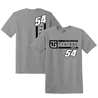 T-shirt style de vie Ty Gibbs pour hommes, collection Joe Racing Team, gris chiné