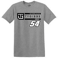 T-shirt style de vie Ty Gibbs pour hommes, collection Joe Racing Team, gris chiné