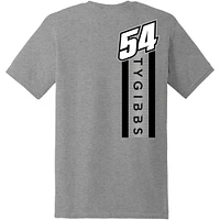 T-shirt style de vie Ty Gibbs pour hommes, collection Joe Racing Team, gris chiné