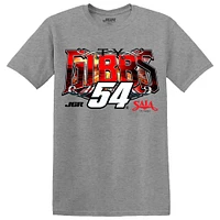 T-shirt gris chiné Ty Gibbs Saia pour homme de la collection Joe Racing Team