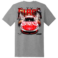 T-shirt gris chiné Ty Gibbs Saia pour homme de la collection Joe Racing Team