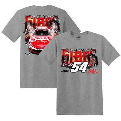 T-shirt gris chiné Ty Gibbs Saia pour homme de la collection Joe Racing Team